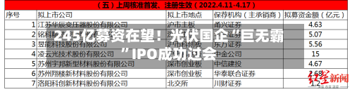 245亿募资在望！光伏国企“巨无霸	”IPO成功过会-第2张图片