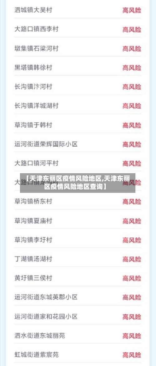 【天津东丽区疫情风险地区,天津东丽区疫情风险地区查询】