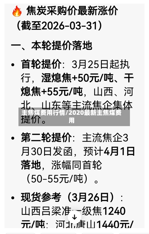 主焦煤费用行情/2020最新主焦煤费用-第2张图片