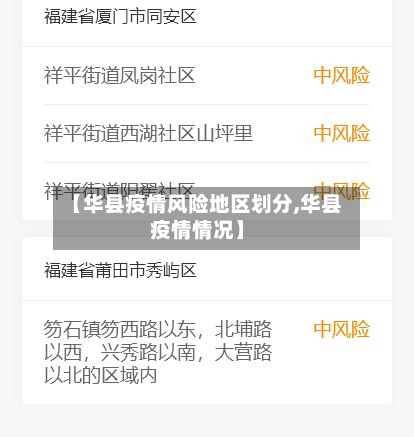 【华县疫情风险地区划分,华县疫情情况】-第2张图片