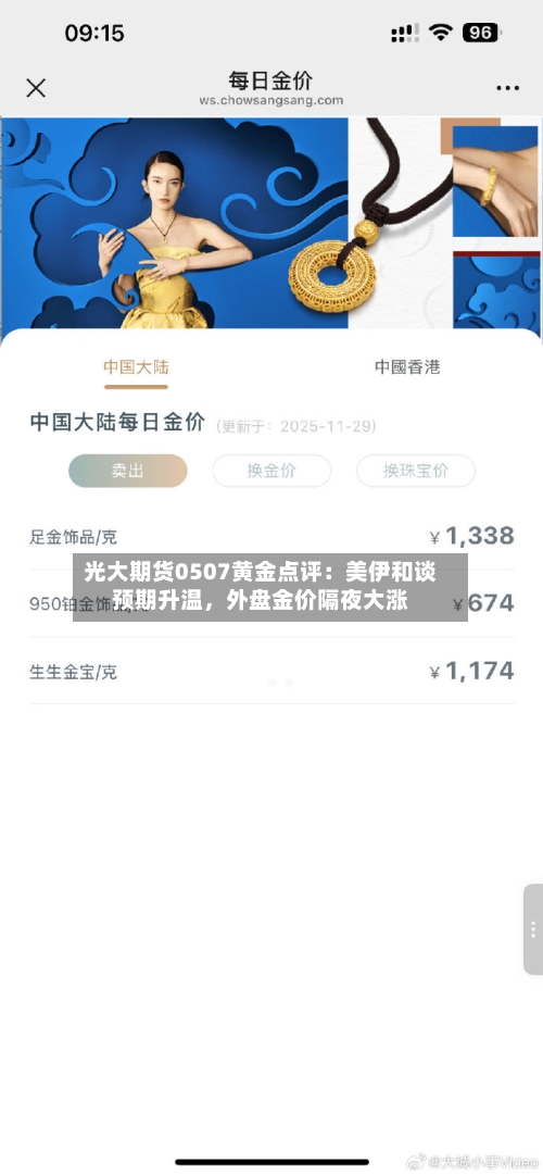 光大期货0507黄金点评：美伊和谈预期升温，外盘金价隔夜大涨-第3张图片