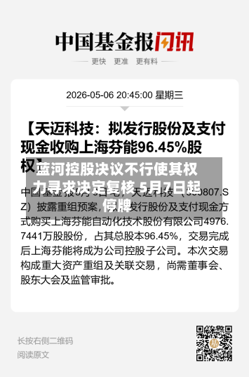 蓝河控股决议不行使其权力寻求决定复核 5月7日起停牌-第2张图片