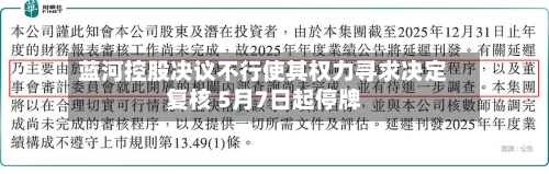 蓝河控股决议不行使其权力寻求决定复核 5月7日起停牌