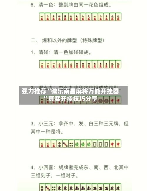 强力推荐“微乐南昌麻将万能开挂器	”真实开挂技巧分享-第3张图片