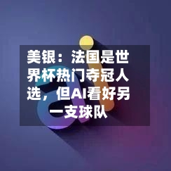 美银：法国是世界杯热门夺冠人选，但AI看好另一支球队-第2张图片