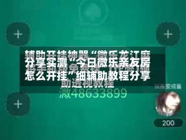 分享实测“今日微乐亲友房怎么开挂	”细辅助教程分享-第2张图片