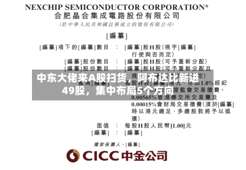 中东大佬来A股扫货，阿布达比新进49股，集中布局5个方向