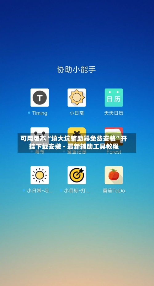 可用版本“填大坑辅助器免费安装	”开挂下载安装 - 最新辅助工具教程-第2张图片