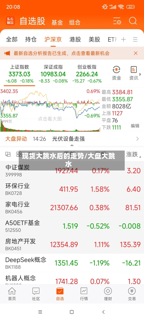 现货大跳水后的走势/大盘大跳水-第2张图片