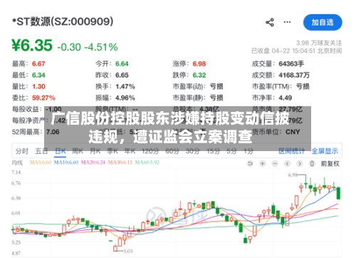 广信股份控股股东涉嫌持股变动信披违规，遭证监会立案调查-第2张图片