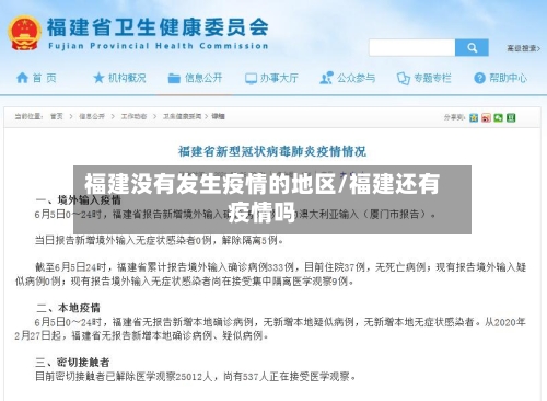 福建没有发生疫情的地区/福建还有疫情吗-第2张图片