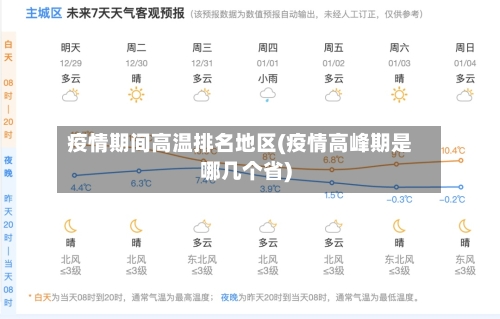 疫情期间高温排名地区(疫情高峰期是哪几个省)-第2张图片