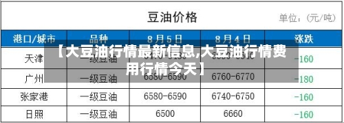 【大豆油行情最新信息,大豆油行情费用行情今天】