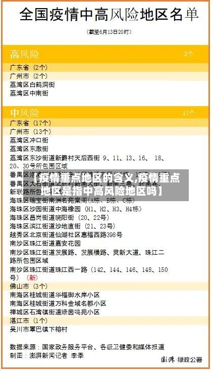 【疫情重点地区的含义,疫情重点地区是指中高风险地区吗】-第2张图片