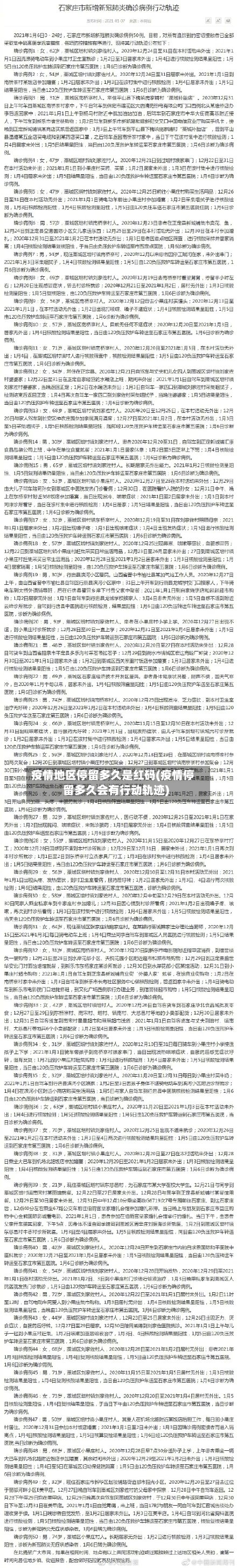 疫情地区停留多久是红码(疫情停留多久会有行动轨迹)