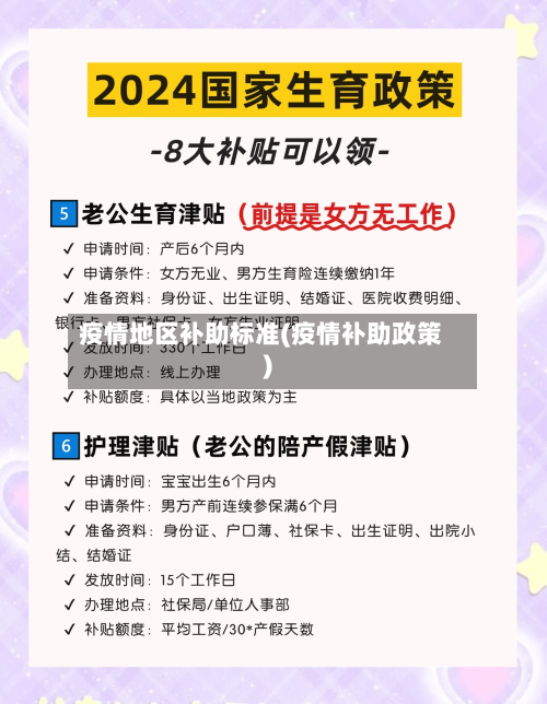 疫情地区补助标准(疫情补助政策)
