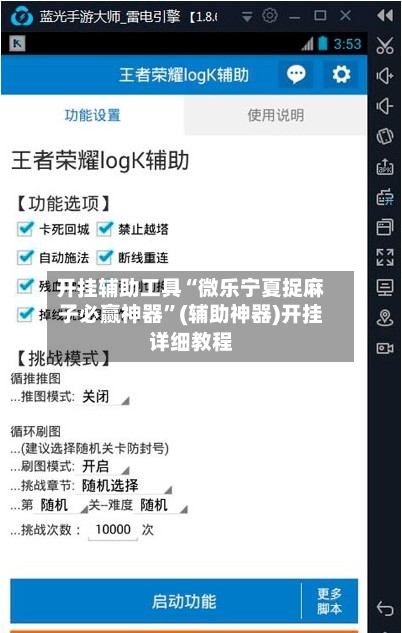 开挂辅助工具“微乐宁夏捉麻子必赢神器”(辅助神器)开挂详细教程-第3张图片