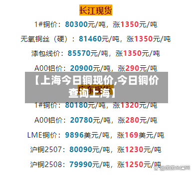 【上海今日铜现价,今日铜价查询上海】