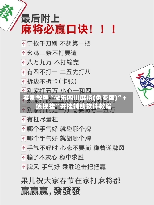 实测教程“微乐四川麻将(免费版)	”+透视挂”开挂辅助软件教程-第3张图片