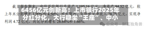 6456亿元创新高！上市银行2025年分红分化，大行稳坐“王座	”、中小行冷暖不均-第3张图片