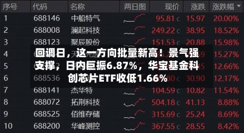 回调日，这一方向批量新高！景气强支撑，日内巨振6.87%	，华宝基金科创芯片ETF收低1.66%-第2张图片