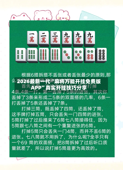 2026最新一代“麻将万能开挂免费版APP”真实开挂技巧分享-第3张图片