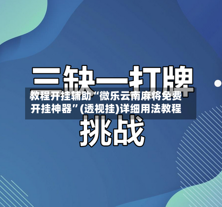 教程开挂辅助“微乐云南麻将免费开挂神器”(透视挂)详细用法教程-第3张图片