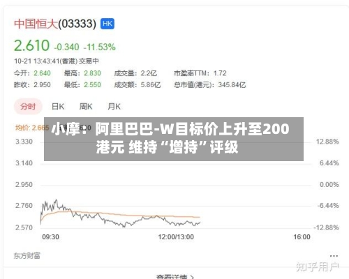 小摩：阿里巴巴-W目标价上升至200港元 维持“增持	”评级-第2张图片