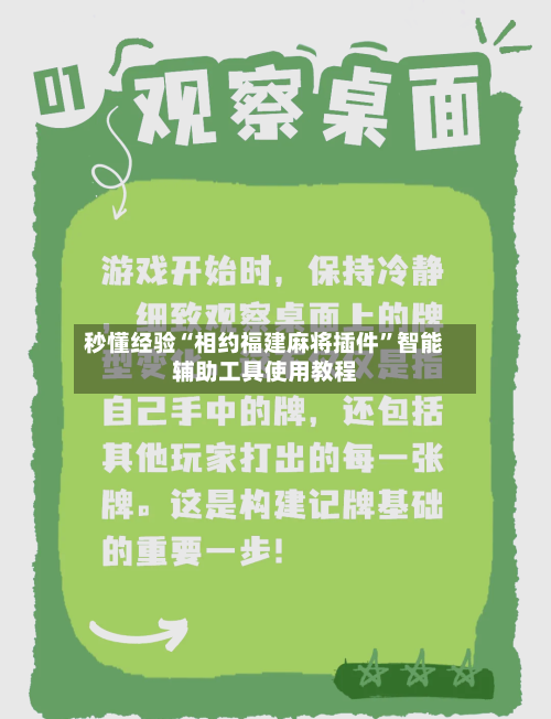 秒懂经验“相约福建麻将插件”智能辅助工具使用教程-第3张图片