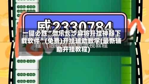 一键必胜“微乐长沙麻将开挂神器下载软件”(免费)开挂辅助教学(最新辅助开挂教程)-第2张图片