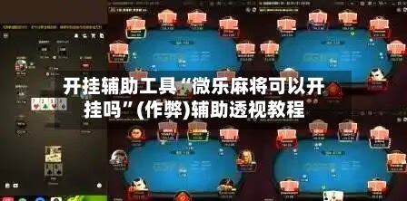 开挂辅助工具“微乐麻将可以开挂吗”(作弊)辅助透视教程-第3张图片