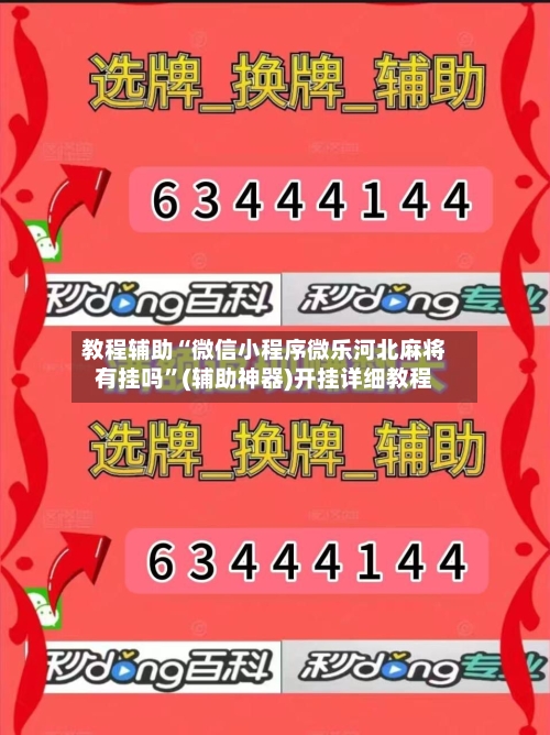 教程辅助“微信小程序微乐河北麻将有挂吗”(辅助神器)开挂详细教程-第3张图片