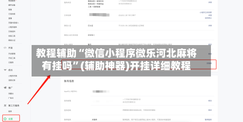 教程辅助“微信小程序微乐河北麻将有挂吗”(辅助神器)开挂详细教程-第2张图片