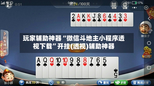 玩家辅助神器“微信斗地主小程序透视下载”开挂(透视)辅助神器